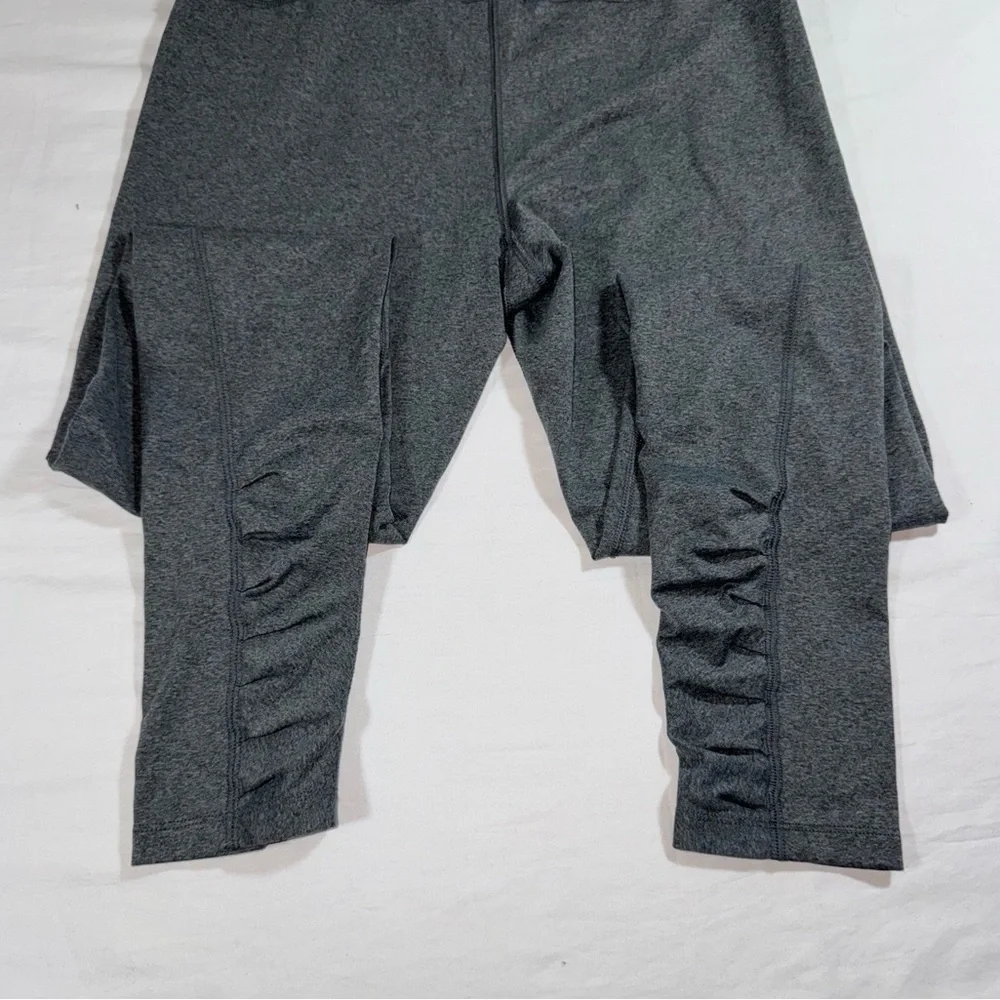 The North Face Womens Grey Heather Ruched Calf‎ Activewear Leggings Size Large